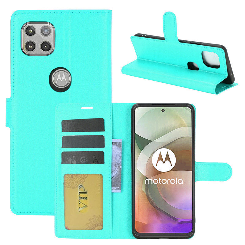 Leather Folio Wallet Case for Motorola Moto One 5G Ace Leather Folio Wallet Case for Motorola Moto One 5G Ace
